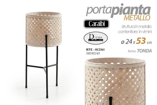 Vaso porta pianta - porta, metallo